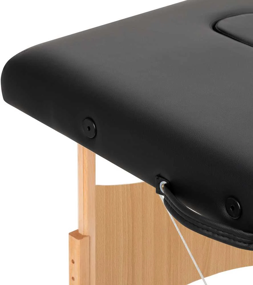 Activeshop Sulankstomas medinis masažo stalas Balance 2 segmentų juodas