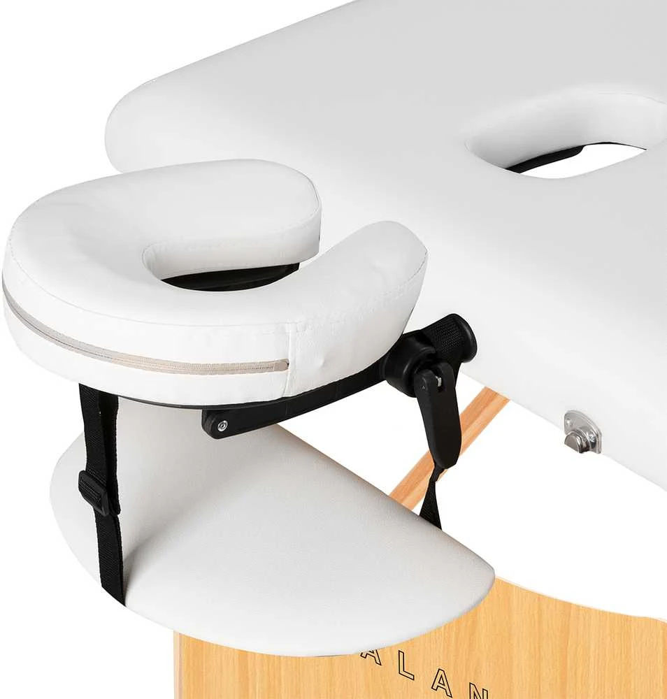 Activeshop Sulankstomas medinis masažo stalas Balance Lux 2 segmentų 190×70 cm baltas