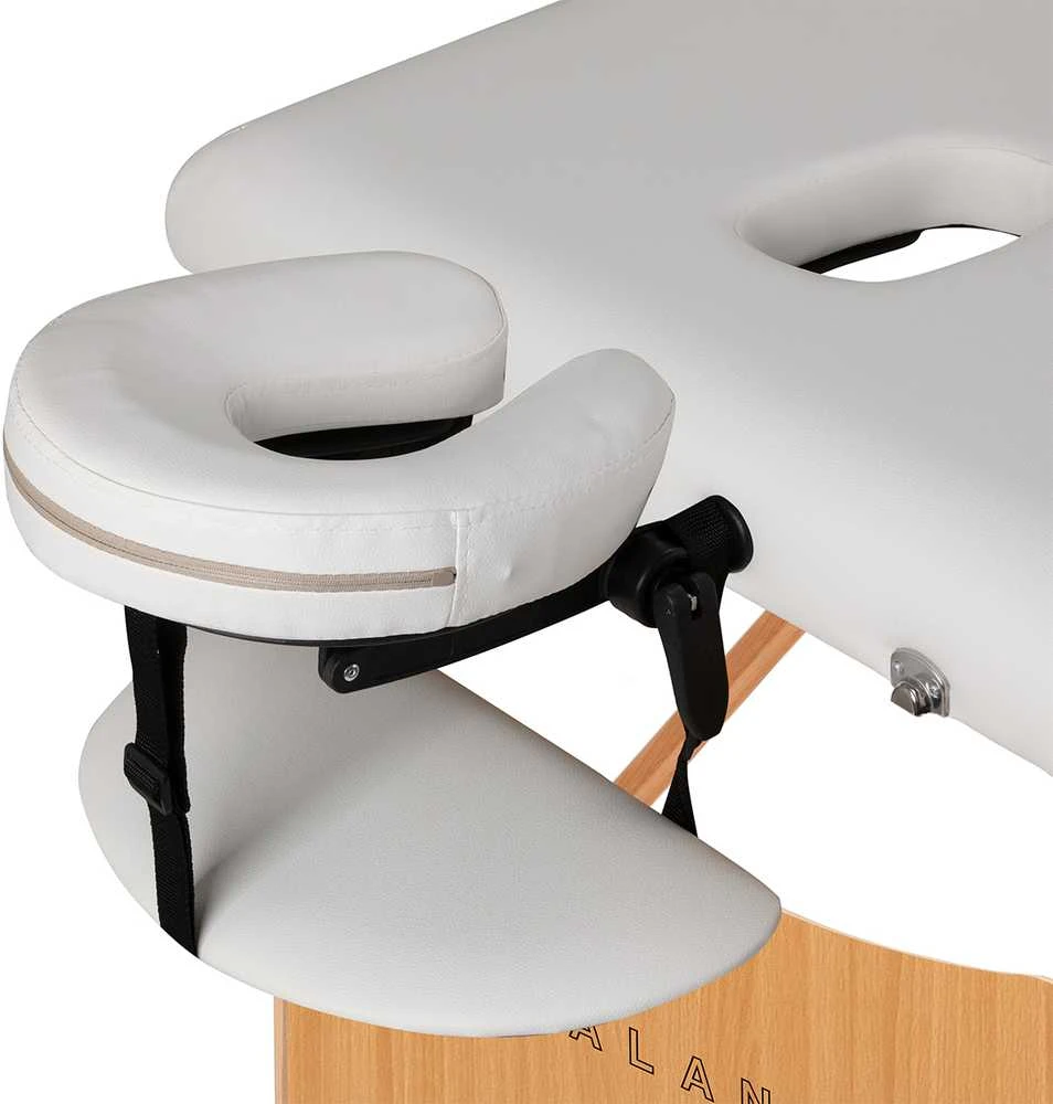Activeshop Sulankstomas medinis masažo stalas Balance Lux 3 segmentų 190×70 cm baltas