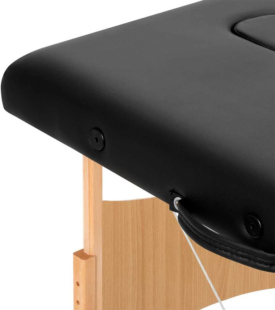 Activeshop Sulankstomas medinis masažo stalas Balance 3 segmentų juodas