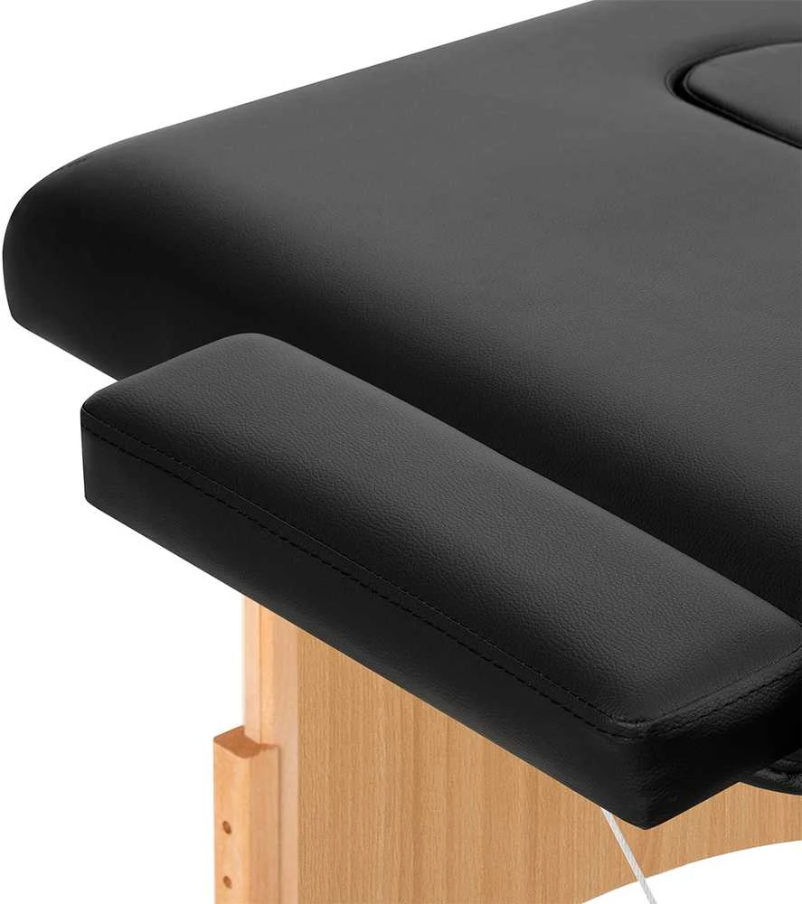 Activeshop Sulankstomas medinis masažo stalas Balance 3 segmentų juodas
