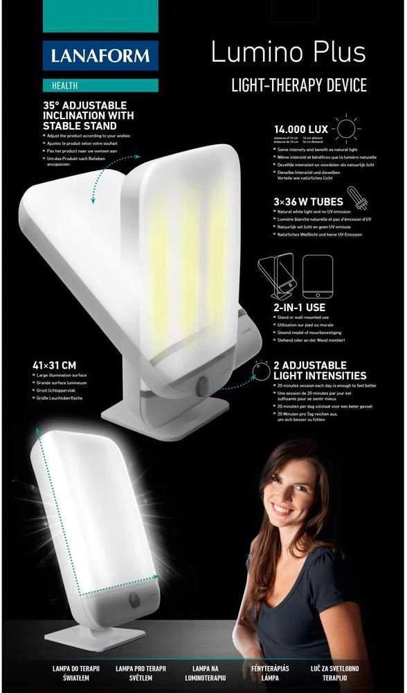 Šviesos terapijos lempa Lanaform Lumino Plus 14.000 Lux