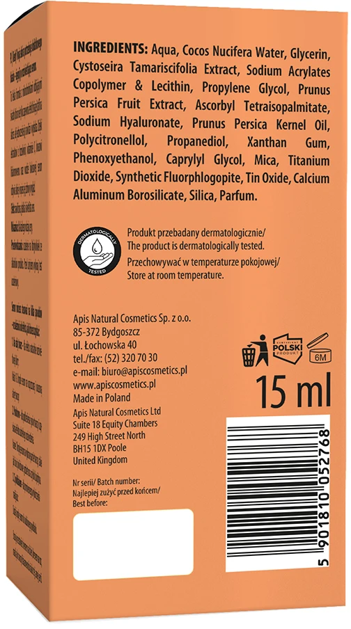 Activeshop Švytėjimo suteikiantis veido serumas APIS Peachy Skin 15 ml