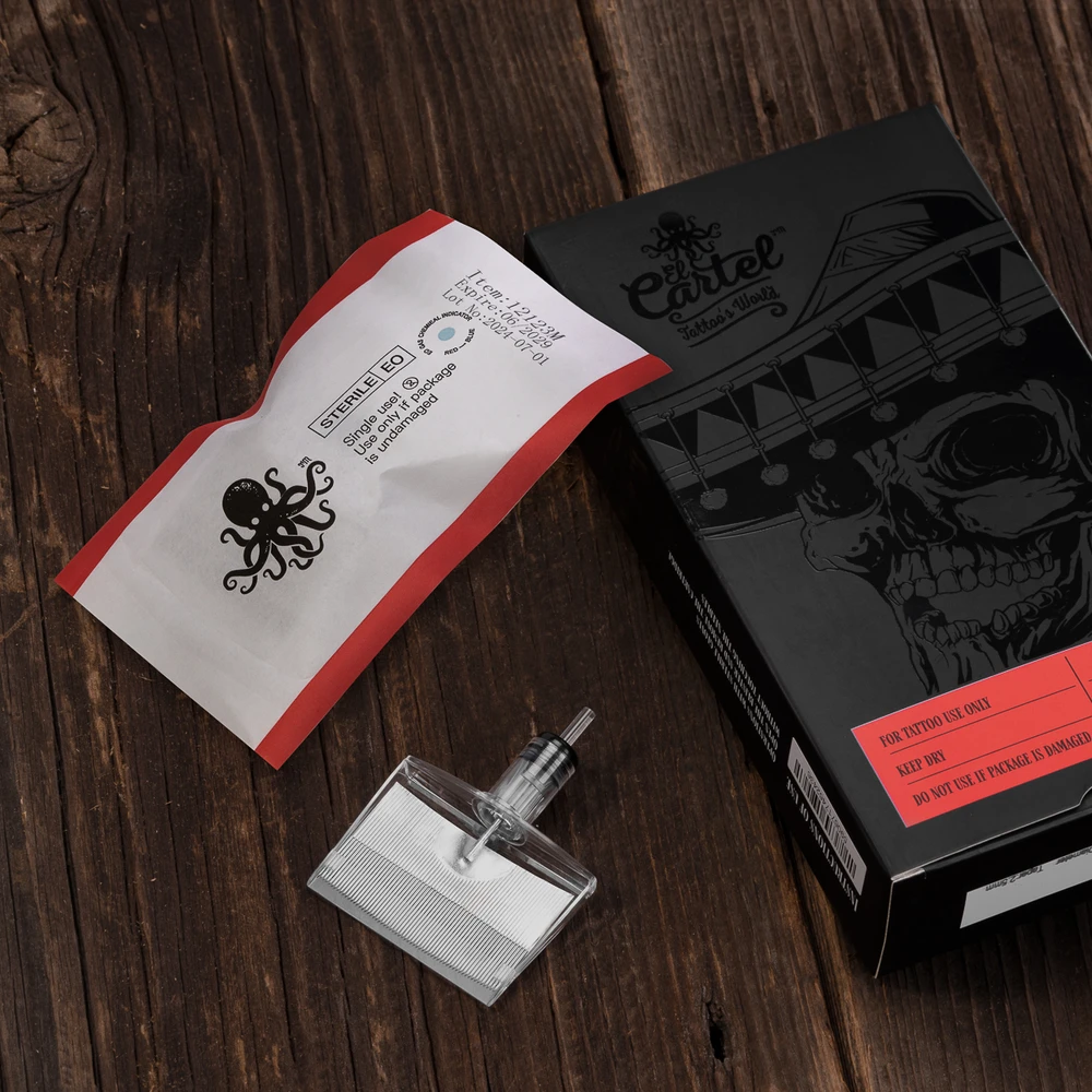 Activeshop Tatuiruotės kasetė El Cartel V2 - 0,35 123RM ShortTaper 5 vnt., juoda