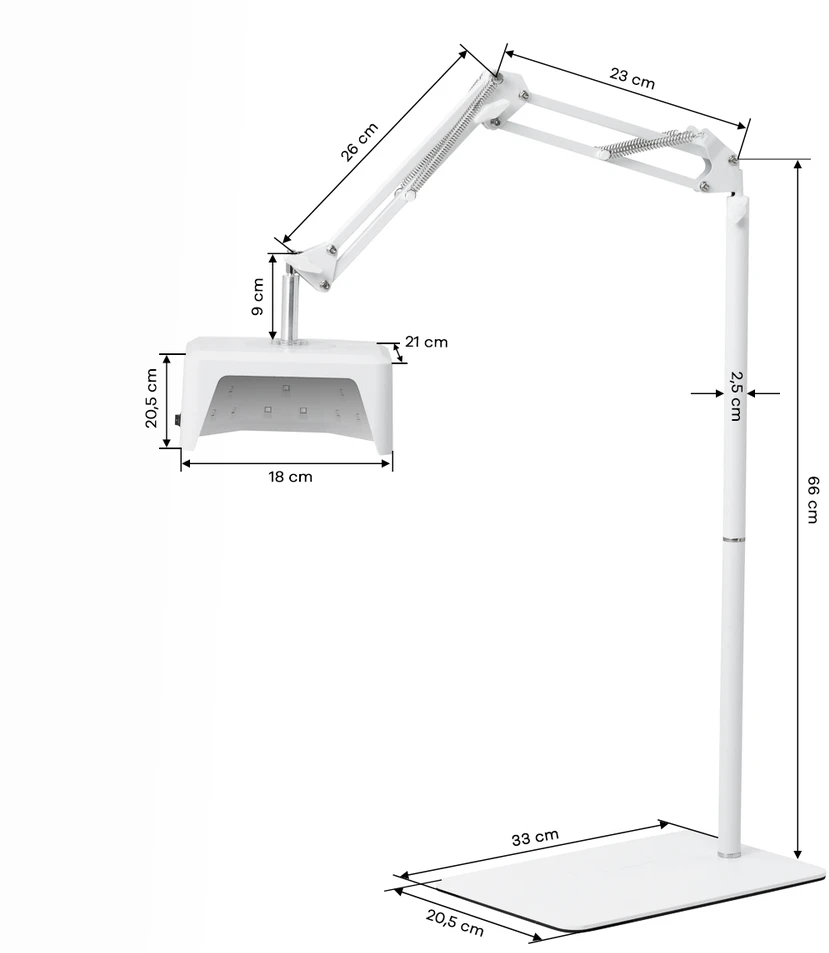 Activeshop UV LED lempa pedikiūrui ant stovo Glow 112 48W, balta