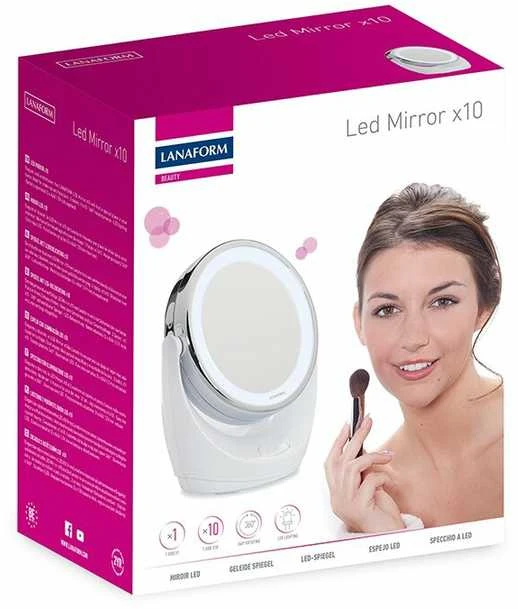 Vaizdą didinantis dvipusis veidrodis (X1/X10) su apšvietimu Lanaform LED Mirror