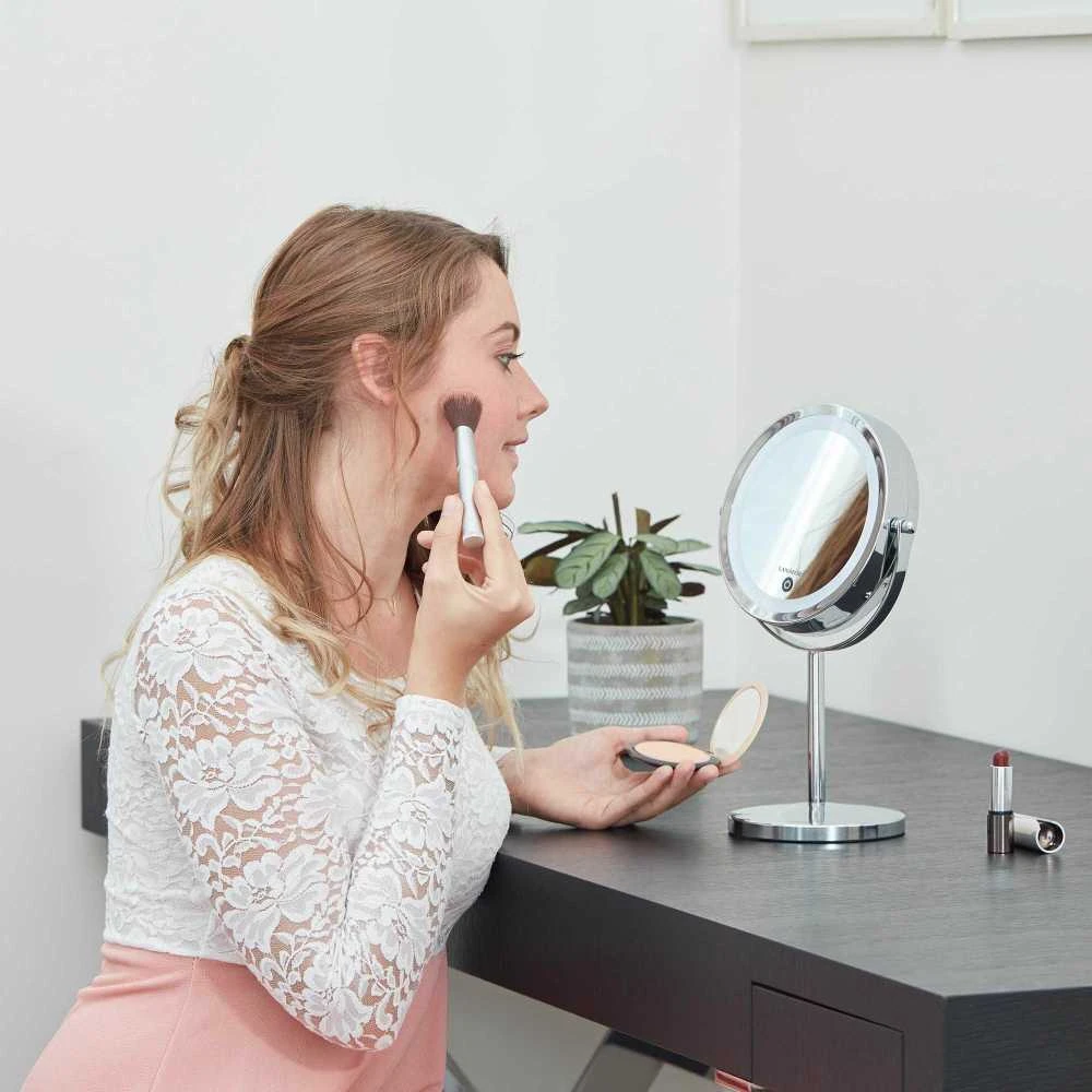 Vaizdą didinantis dvipusis veidrodis (X1/X10) su LED apšvietimu Lanaform Stand Mirror X10