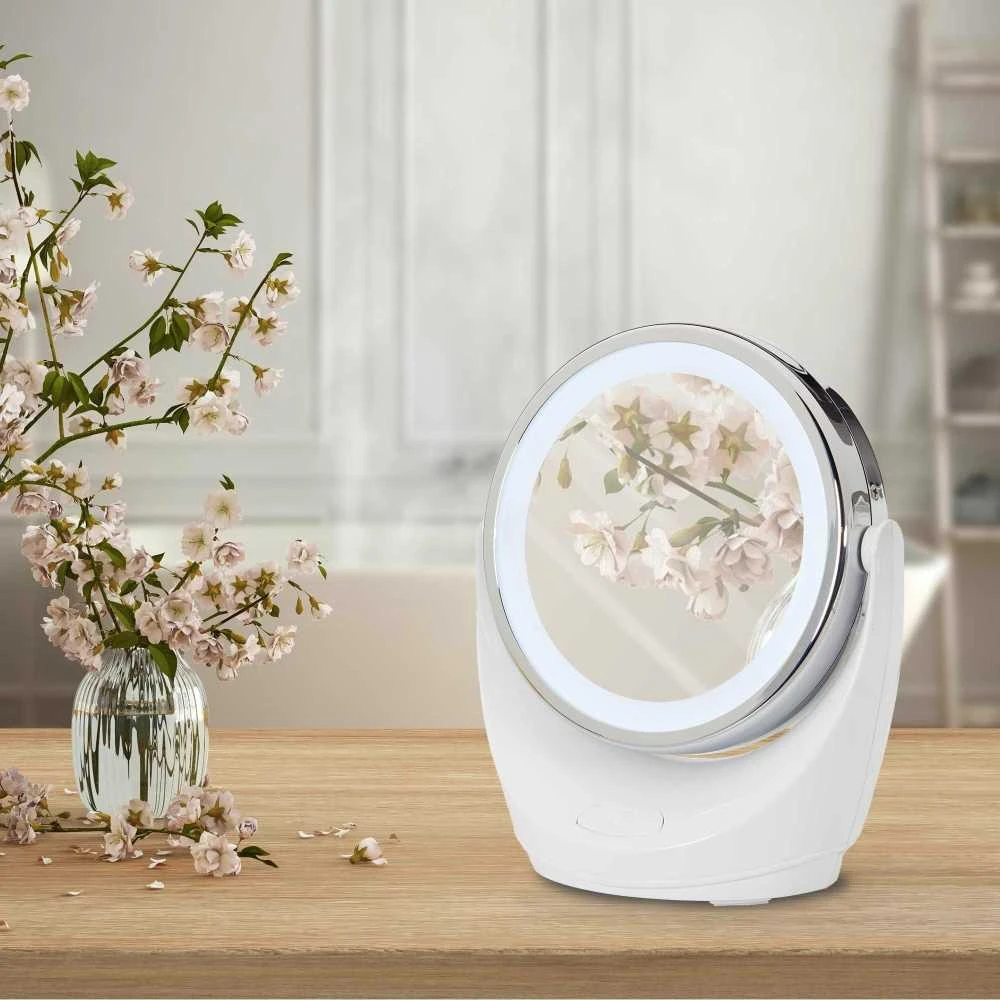 Vaizdą didinantis dvipusis veidrodis (X1/X10) su apšvietimu Lanaform LED Mirror