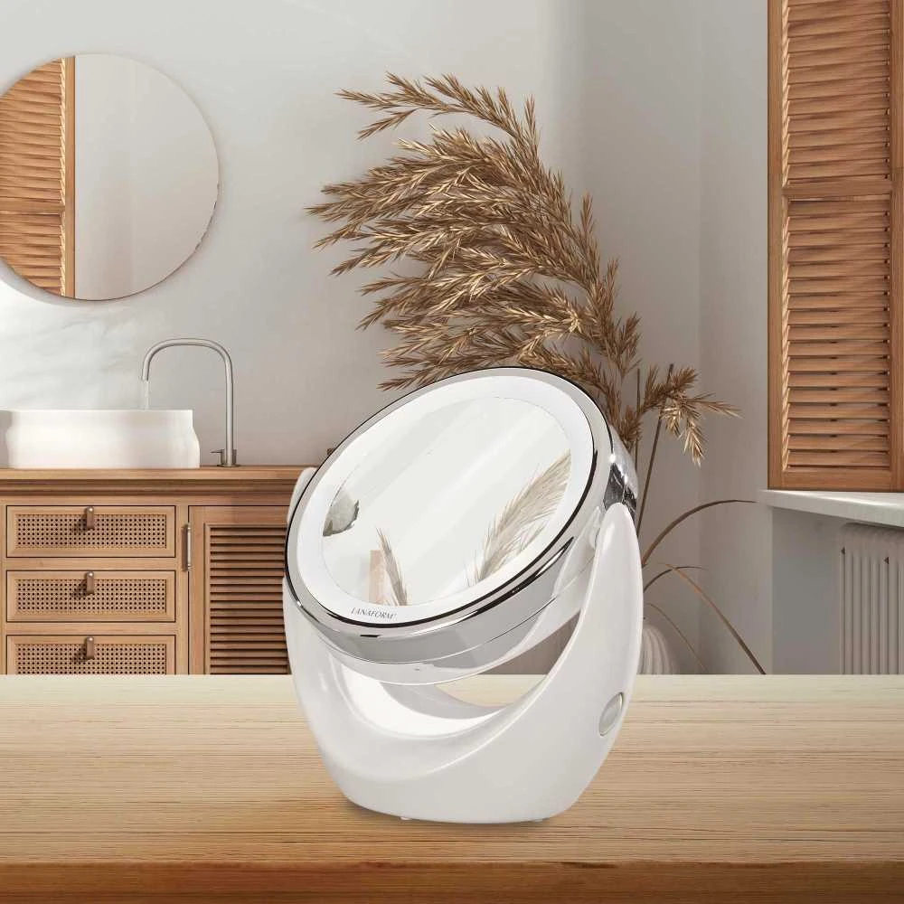 Vaizdą didinantis dvipusis veidrodis (X1/X10) su apšvietimu Lanaform LED Mirror