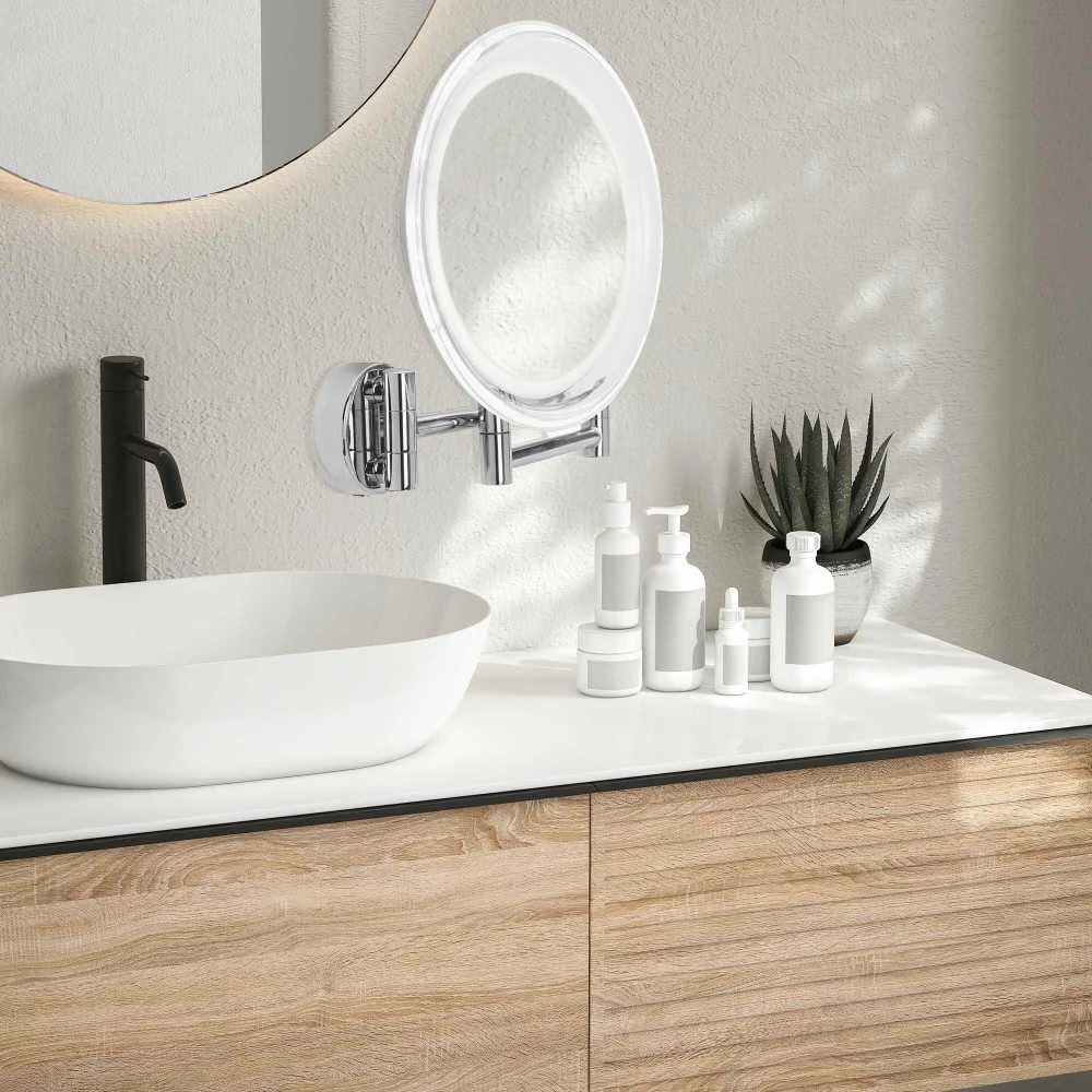 Vaizdą didinantis sieninis veidrodis (X10) su LED apšvietimu Lanaform Wall Mirror