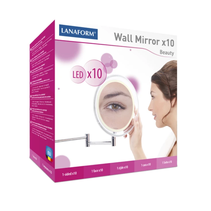 Vaizdą didinantis sieninis veidrodis (X10) su LED apšvietimu Lanaform Wall Mirror