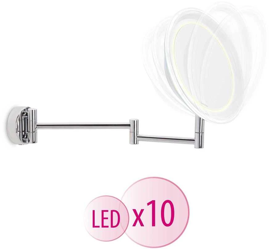 Vaizdą didinantis sieninis veidrodis (X10) su LED apšvietimu Lanaform Wall Mirror