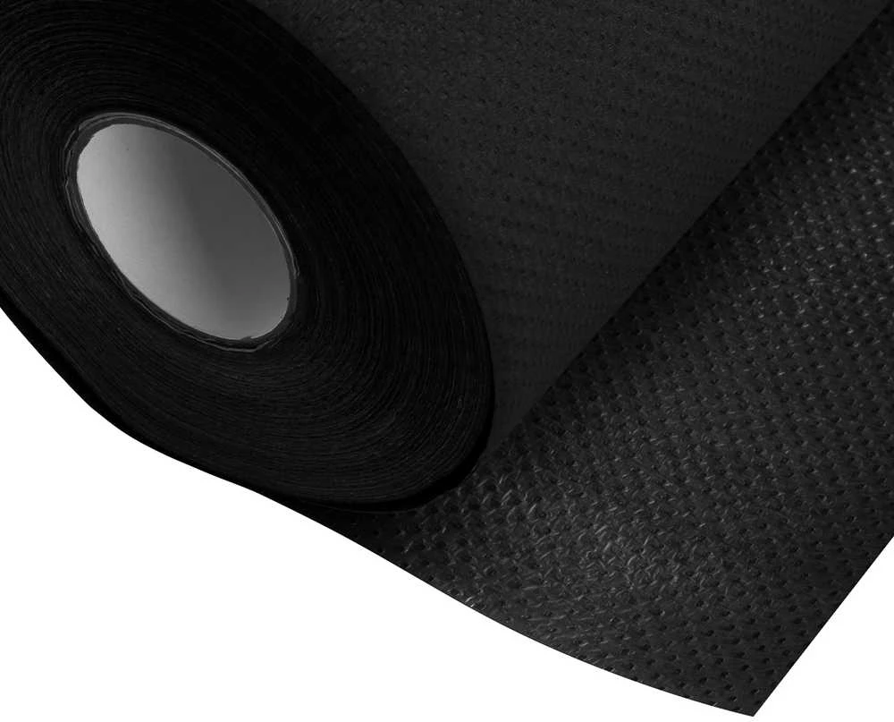 Activeshop Vienkartinis popierinis paklotas su folija 50 x 40 m, juodas