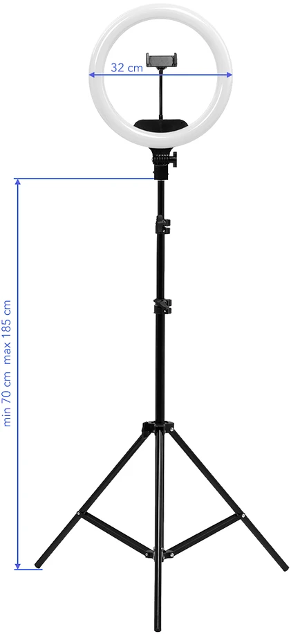 Žiedo formos LED lempa su trikoju 36W, juoda