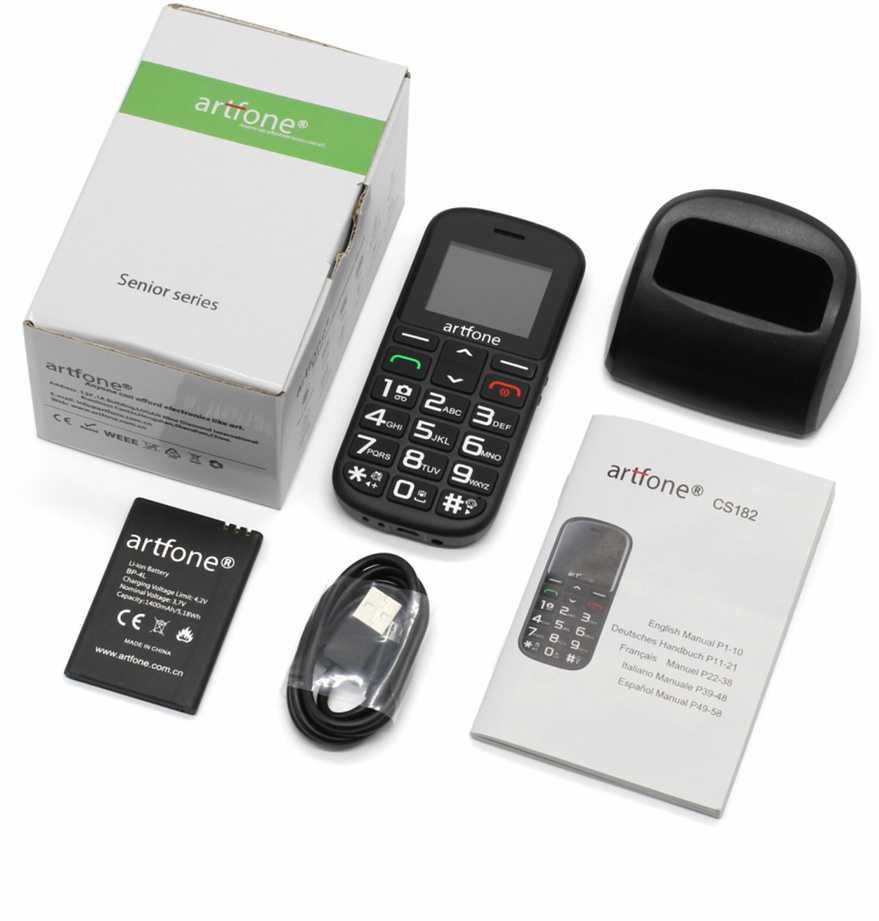 Artfone Mobilusis telefonas senjorams Arftone CS-182 aprašymas - Prekės nuotrauka