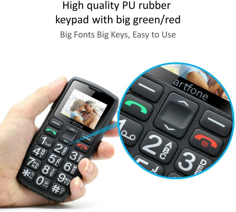 Senjorų telefonas Artfone C1+ (LT, LV, EE, RU)
