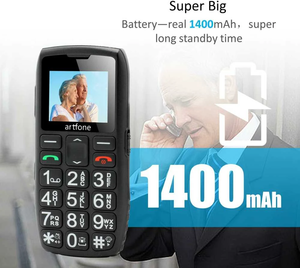 Senjorų telefonas Artfone C1+ (LT, LV, EE, RU)