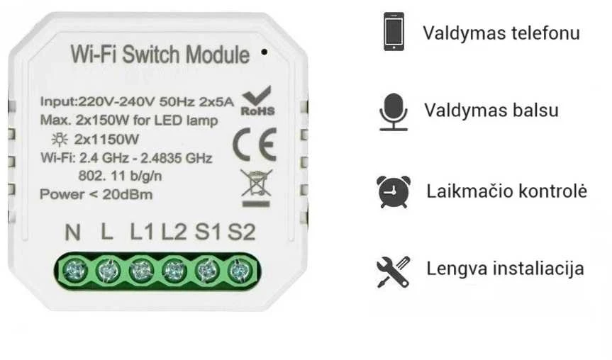 Spring WIFI remote light controller, two lines