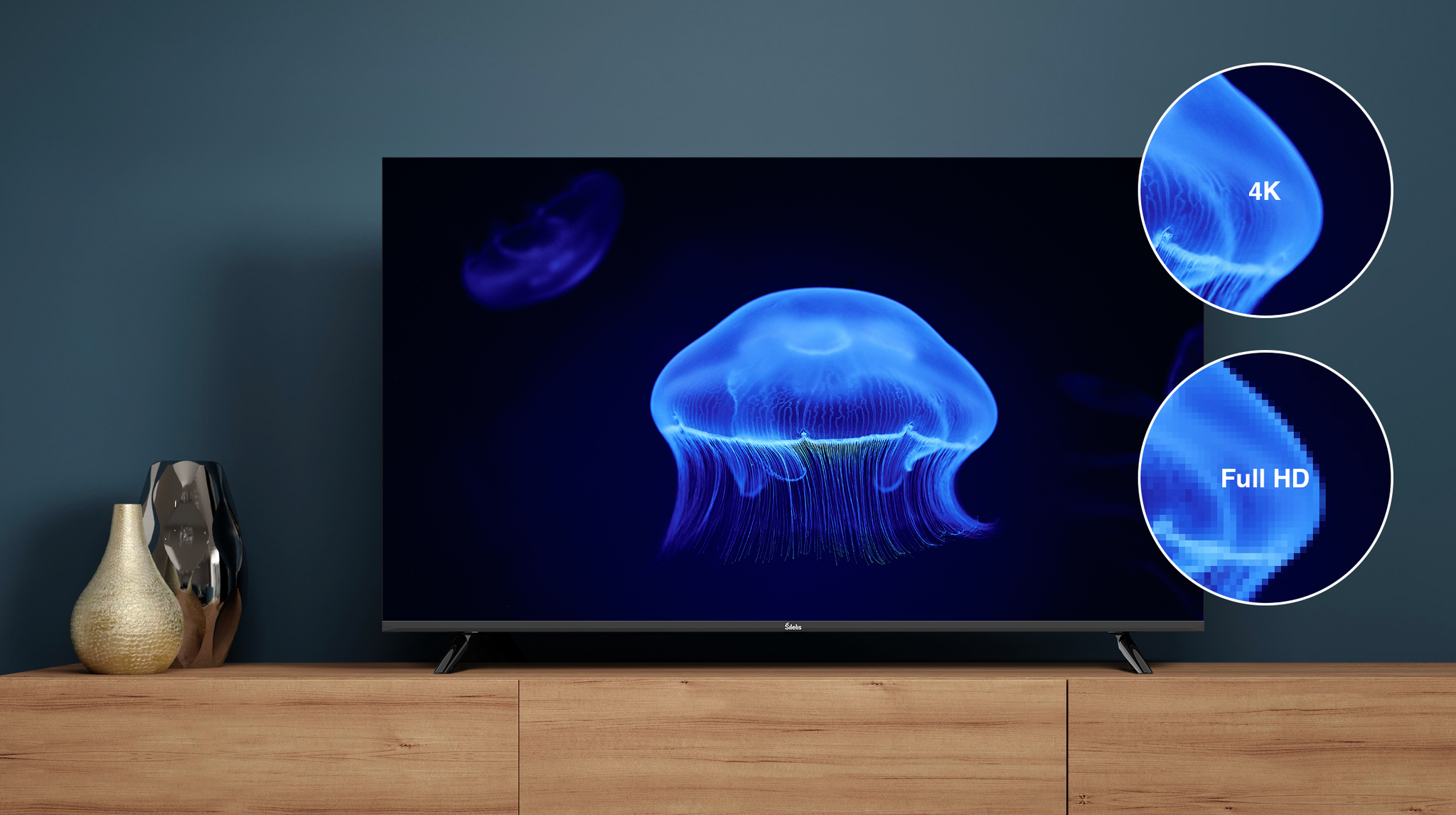 Televizorius Šilelis TV-55 4K UHD Smart VIDAA aprašymas - Prekės nuotrauka