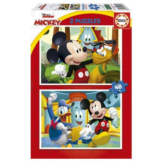 Educa 2 dėlionės (puzzle) 2x48 MICKEY Pelė FUN HOUSE 4-6metų, modelis ...