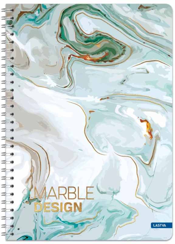 Lastva Knyga su spirale A4 80lap. 70g MARBLE linija