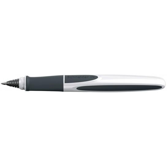 Rašiklis SCHNEIDER RAY, 0,7mm, baltos/tamsiai pilkos sp. korpusas, mėlynas rašalas (tinka ir kairiarankiams)