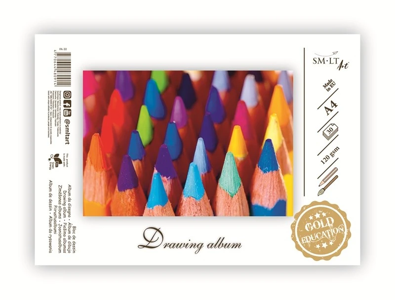 Smiltainis Piešimo albumas Gold A4 30 lapų 120gsm