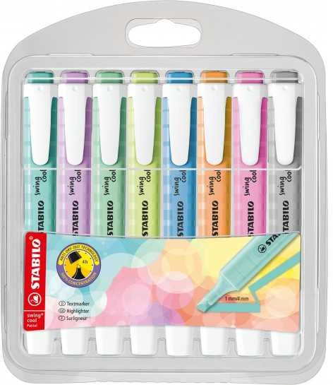 Stabilo Teksto žymekliai SWING COOL pastel 8vnt.