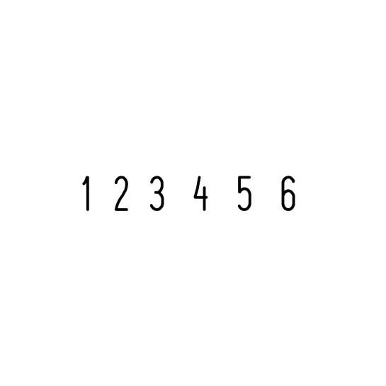 Trodat 4846 numeratoriaus skaitmenų atspaudo pavyzdys