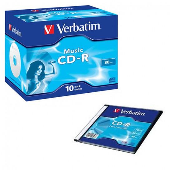 VERBATIM audio CD-R 80 min. / 700 MB 16x 10 pakelių papuošalų dėklo krištolinis paviršius, spalvinkite gyvai