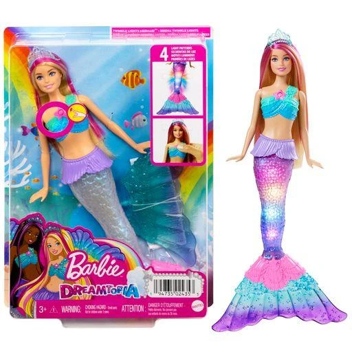 Šviečianti Barbė undinėlė Mattel Barbie Dreamtopia (HDJ36)