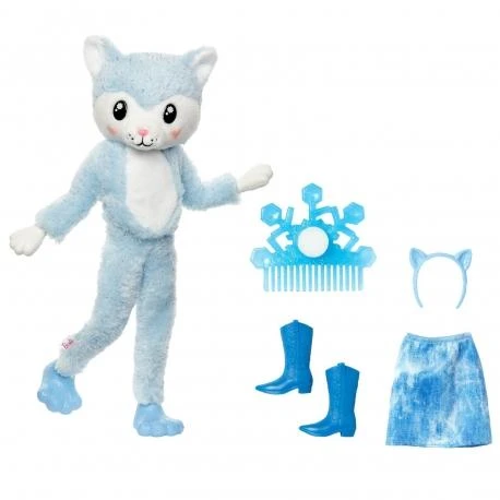 Mattel Barbės „Cutie Reveal“ minkštutėlis haskės siurprizų rinkinys, žiemos spindesio serija