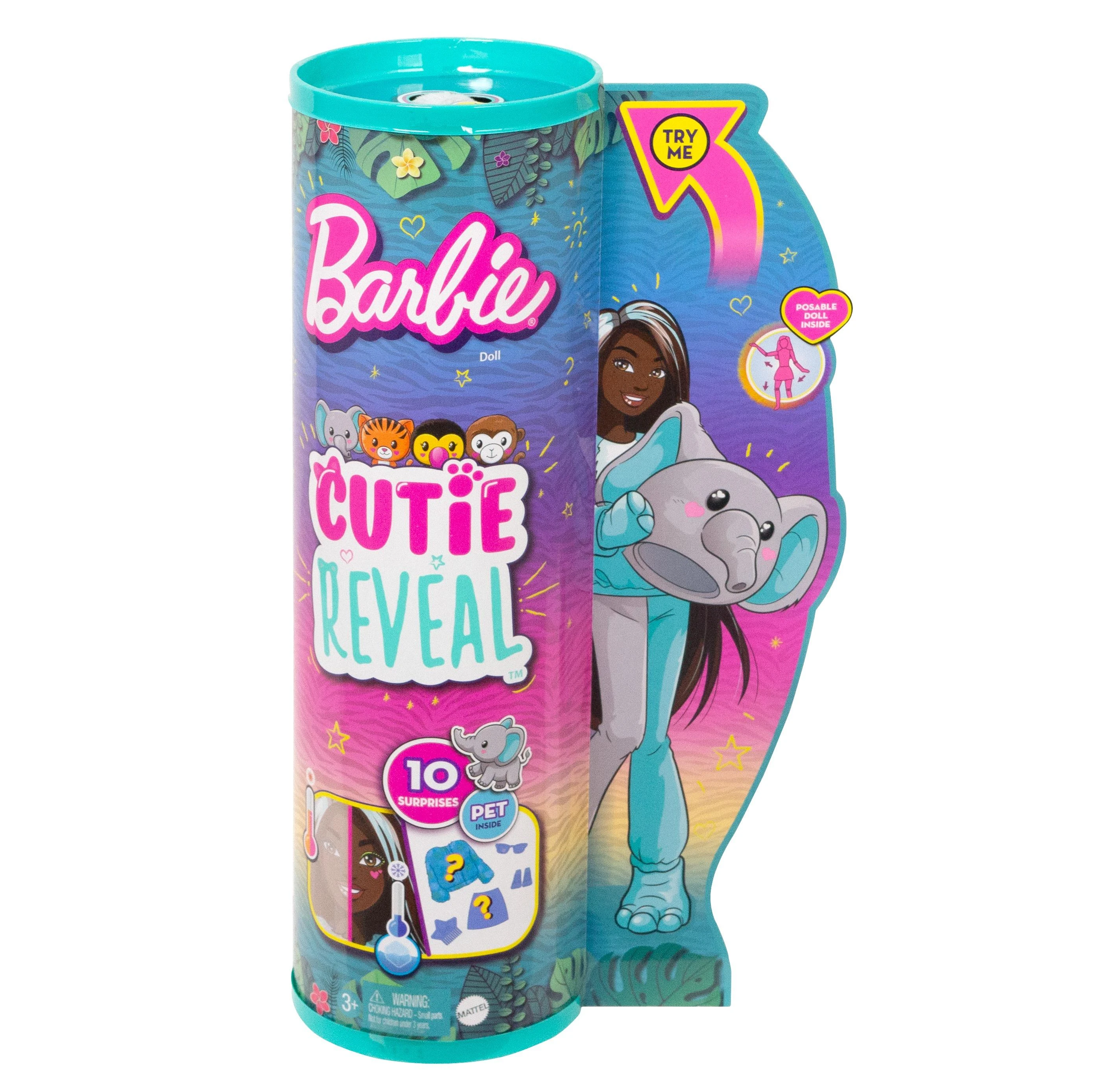 BARBIE „Cutie Reveal“ rinkinys, džiunglių serija - drambliukė