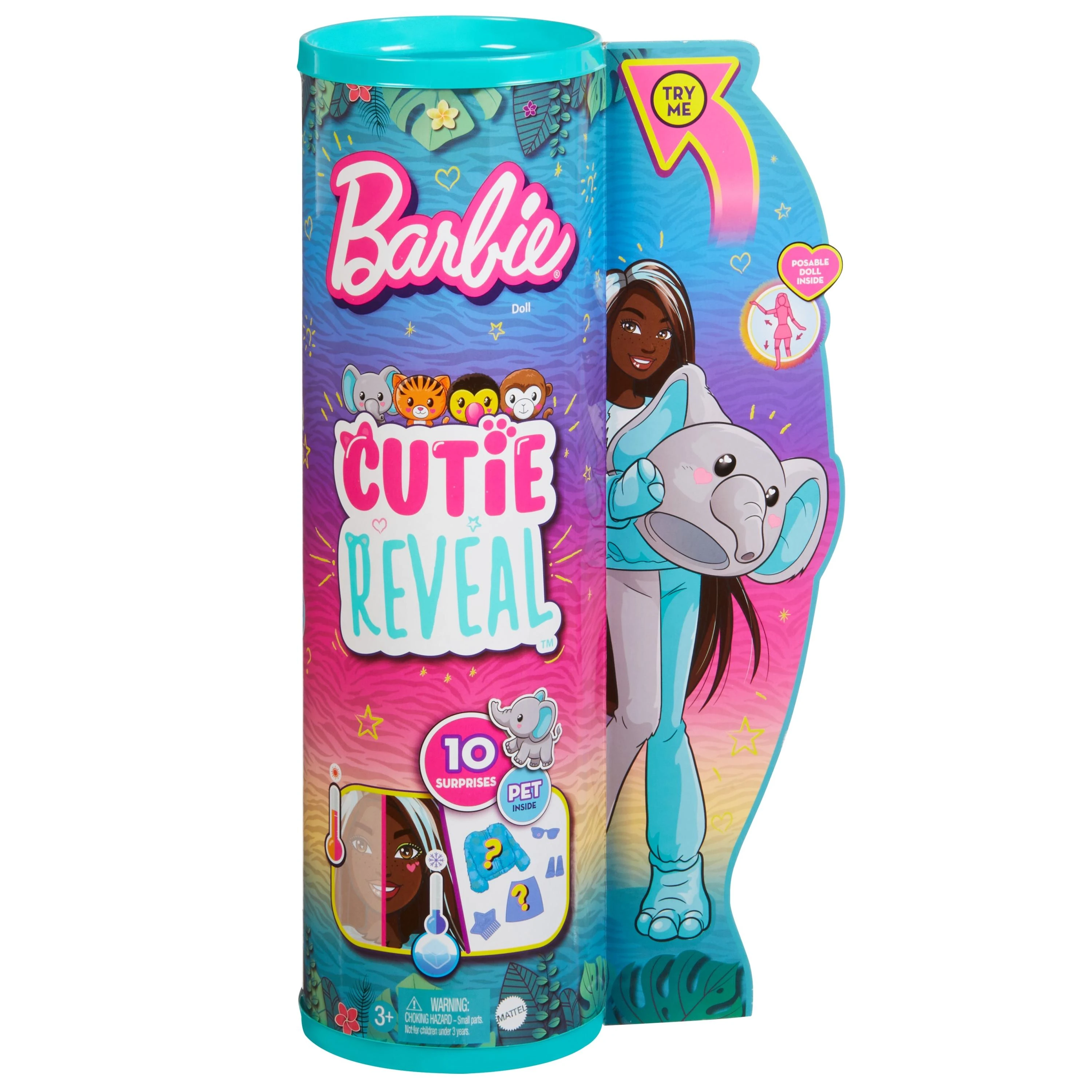BARBIE „Cutie Reveal“ rinkinys, džiunglių serija - drambliukė