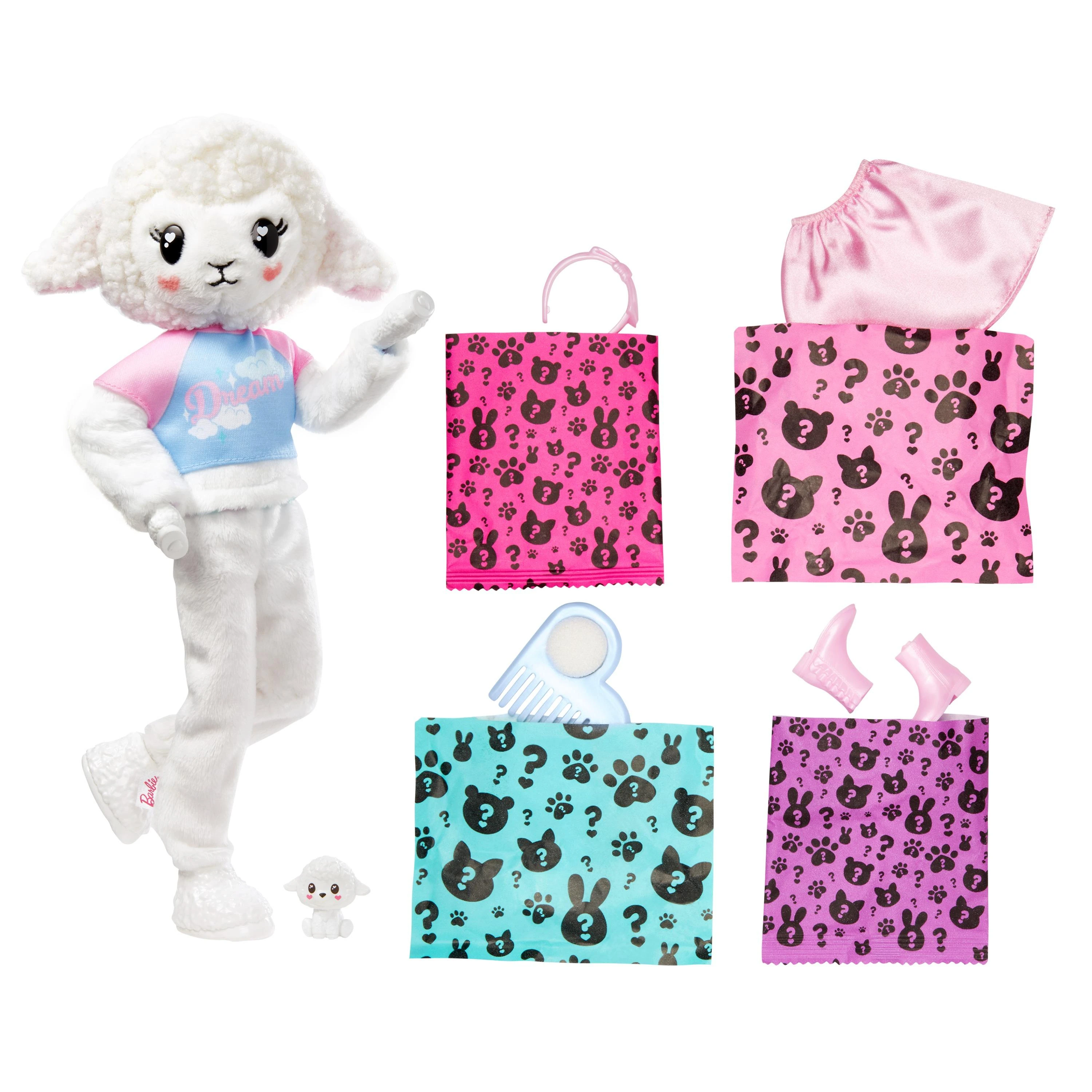 BARBIE „Cutie Reveal“ rinkinys, marškinėlių serija – ėriukė