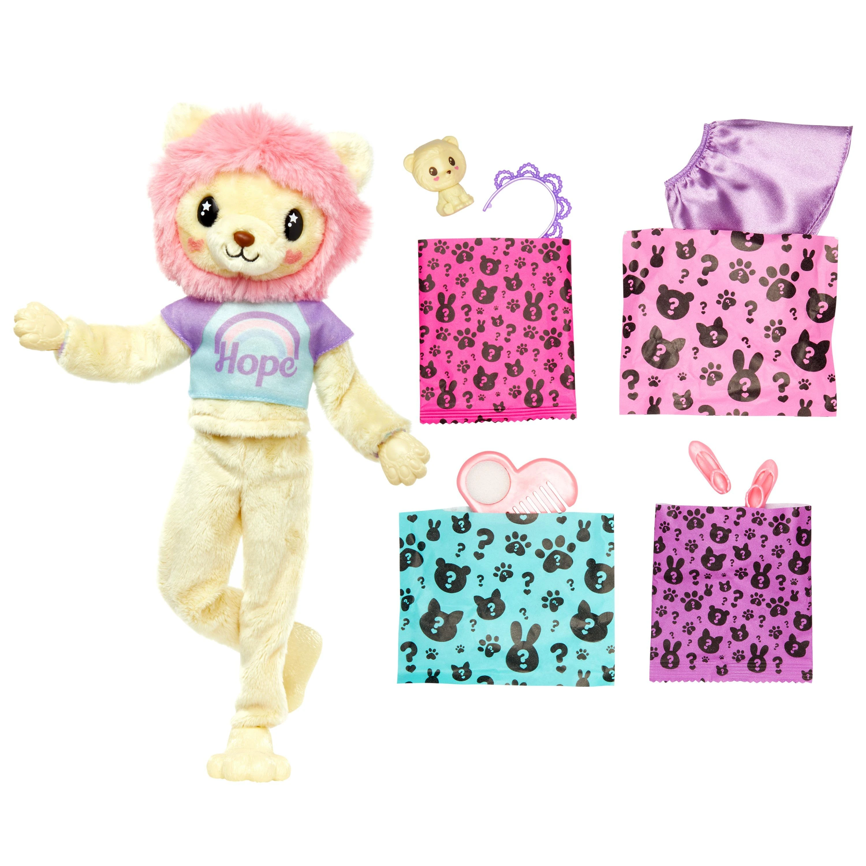 BARBIE „Cutie Reveal“ rinkinys, marškinėlių serija – liūtė