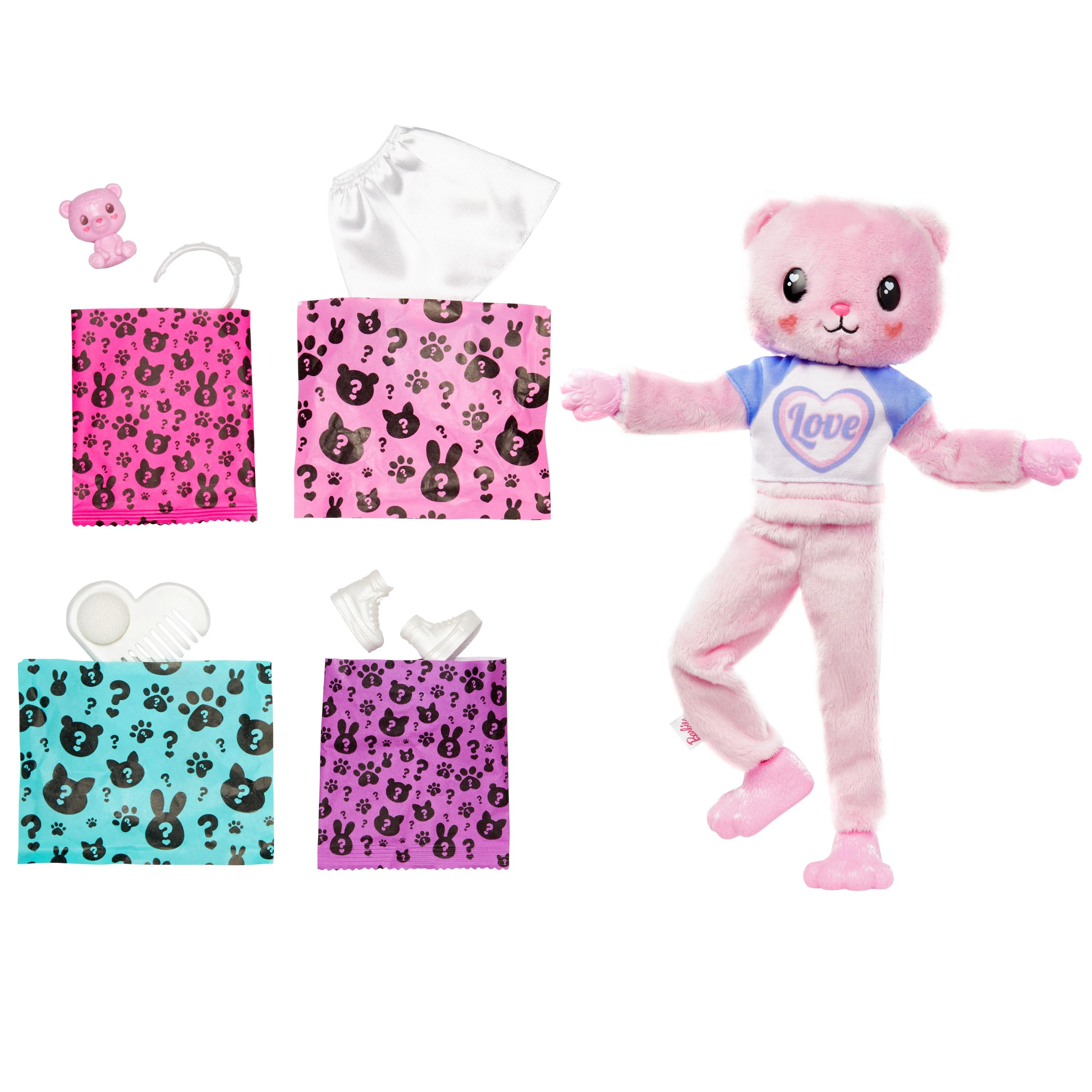 BARBIE „Cutie Reveal“ rinkinys, marškinėlių serija – meškutė