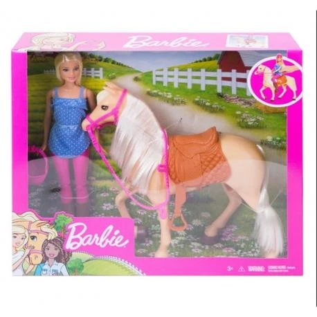 Mattel BARBIE lėlė ir jos žirgas, FXH13