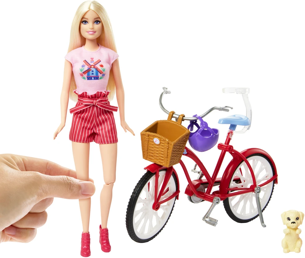 Mattel BARBIE lėlės ir dviračio rinkinys (HWJ00)