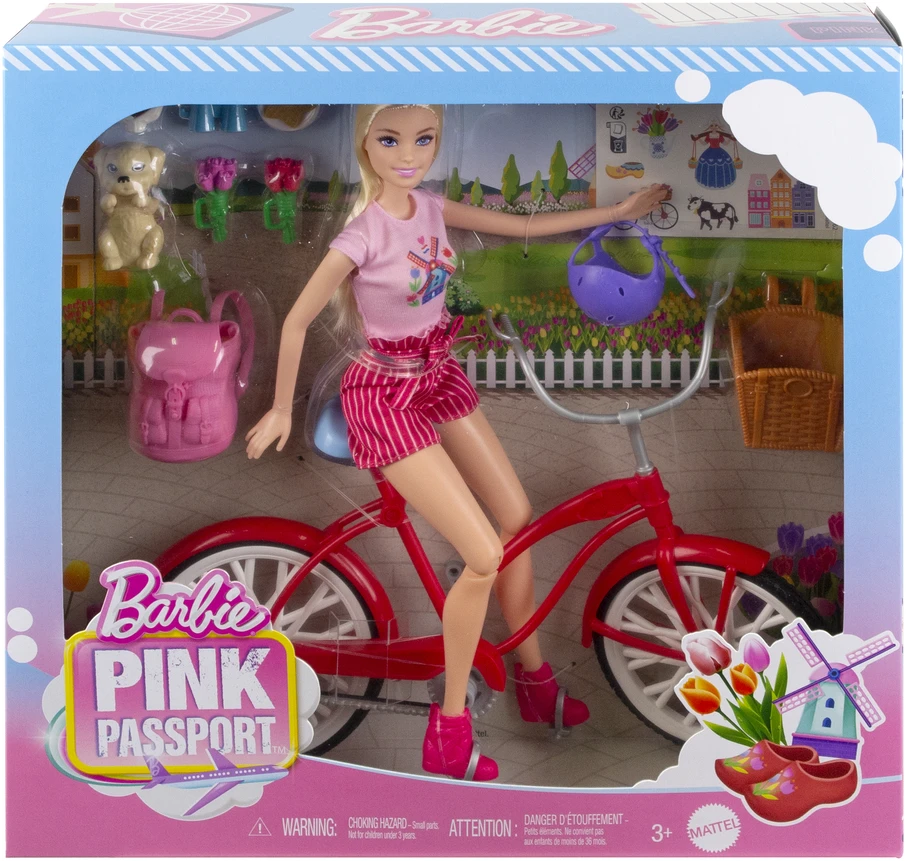 Mattel BARBIE lėlės ir dviračio rinkinys (HWJ00)