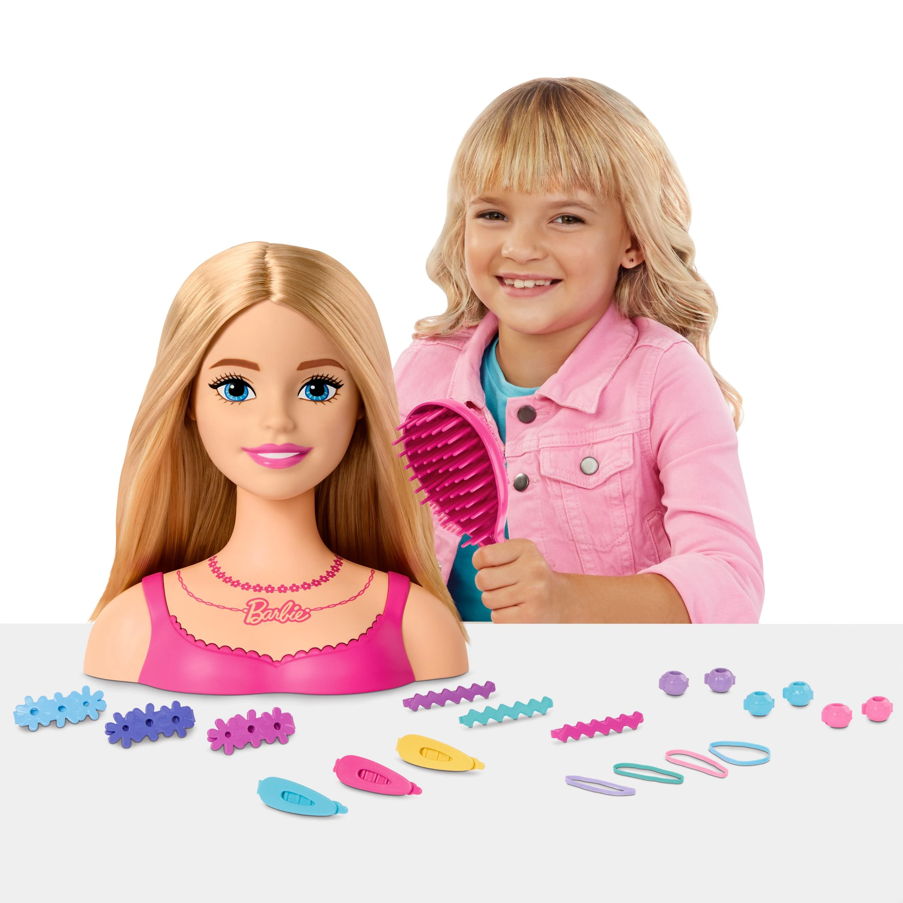 BARBIE stilizavimo galva – šviesūs plaukai (HMD88)