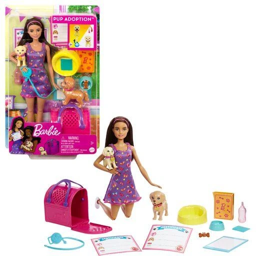 Mattel Lėlė Barbė šuniukų įvaikinimo žaidimų rinkinys