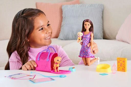 Mattel Lėlė Barbė šuniukų įvaikinimo žaidimų rinkinys