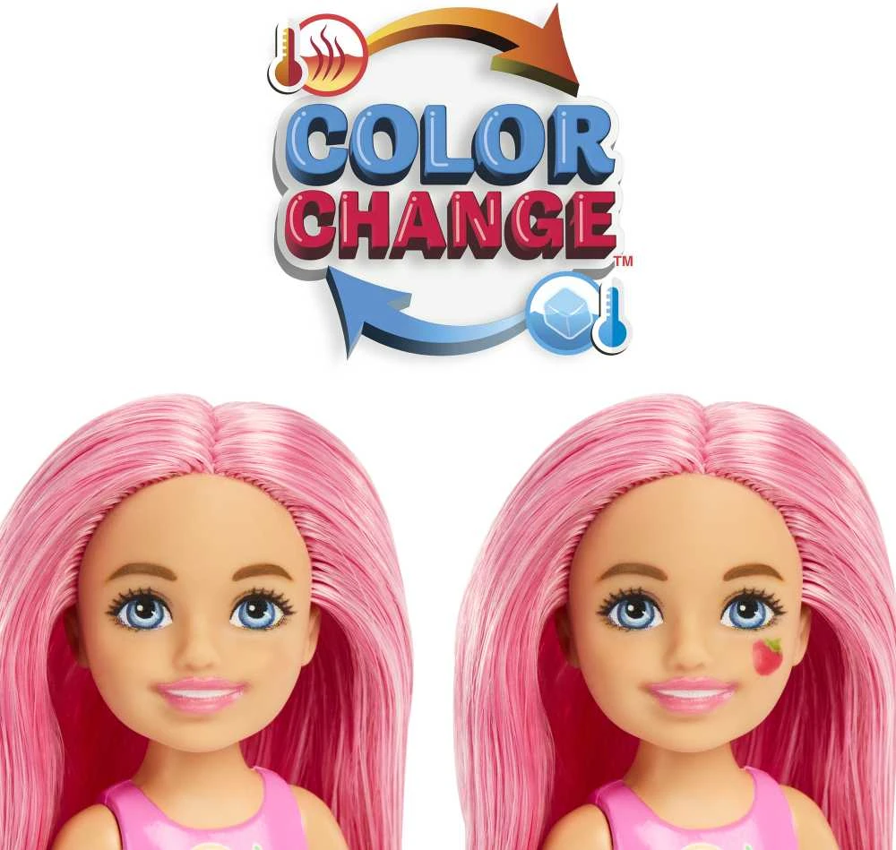 Mattel CHELSEA POP REVEAL siurprizų rinkinys, vaisių serija (HRK58)