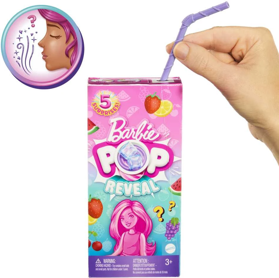 Mattel CHELSEA POP REVEAL siurprizų rinkinys, vaisių serija (HRK58)