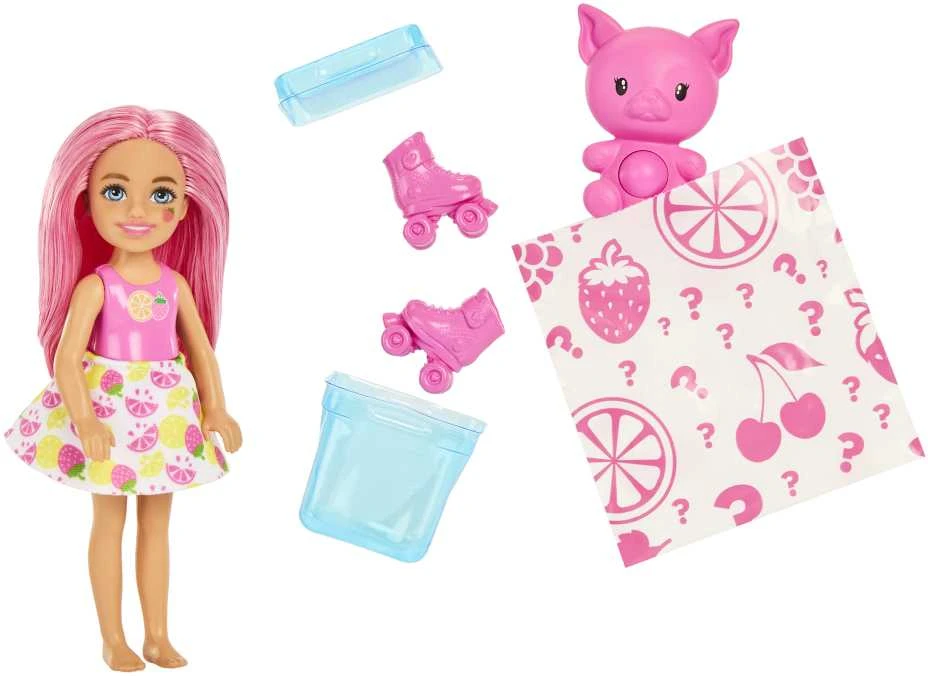 Mattel CHELSEA POP REVEAL siurprizų rinkinys, vaisių serija (HRK58)