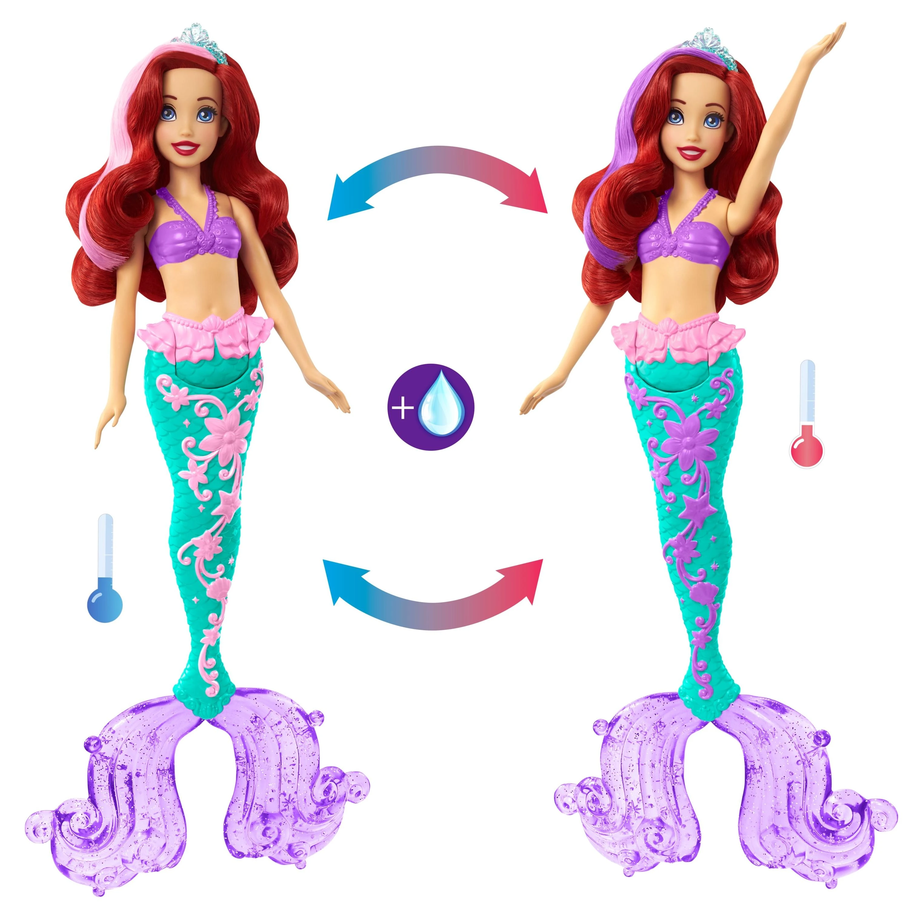 Mattel „DISNEY PRINCESS“ lėlė - Arielė su spalvų keitimo funkcija