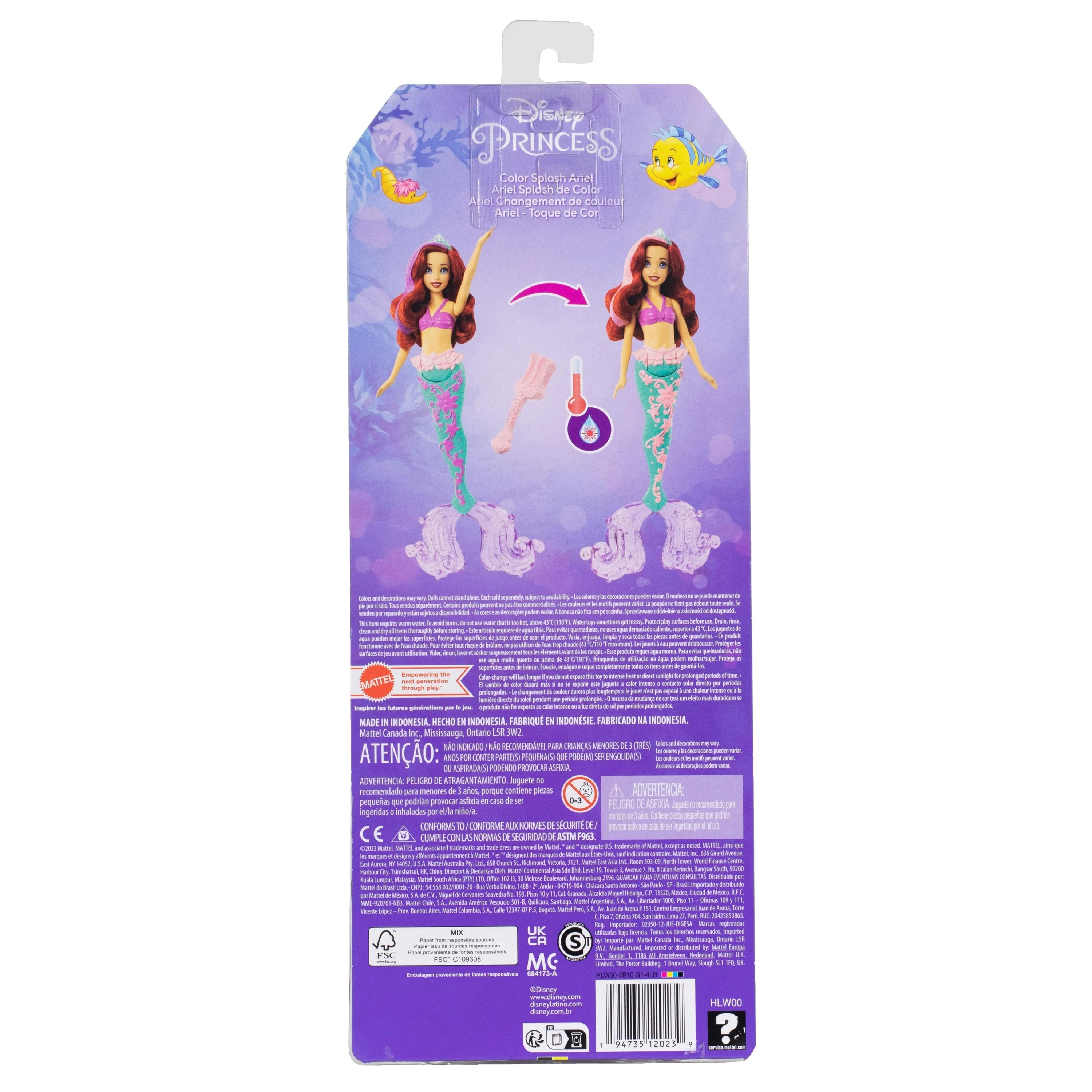 Mattel „DISNEY PRINCESS“ lėlė - Arielė su spalvų keitimo funkcija