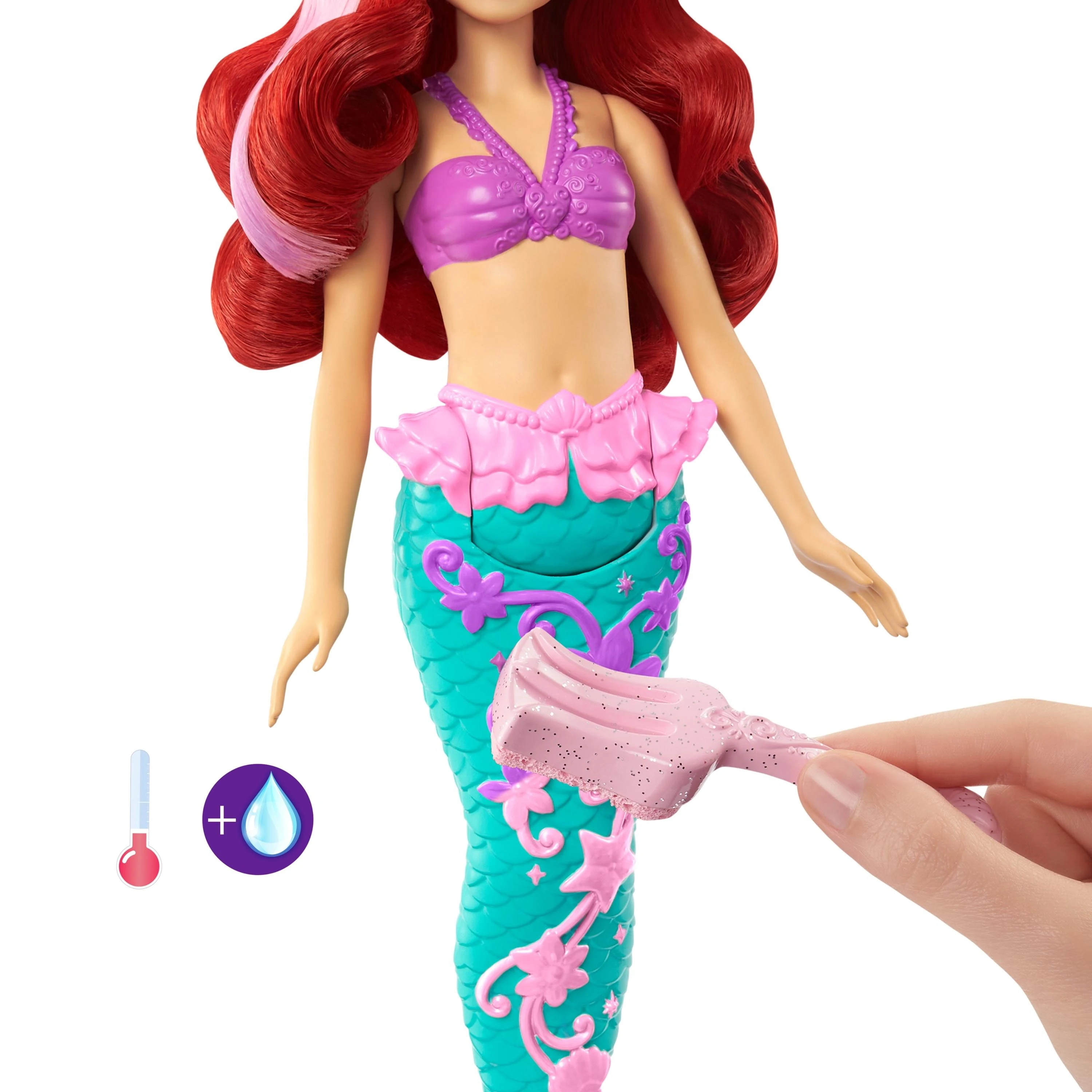 Mattel „DISNEY PRINCESS“ lėlė - Arielė su spalvų keitimo funkcija
