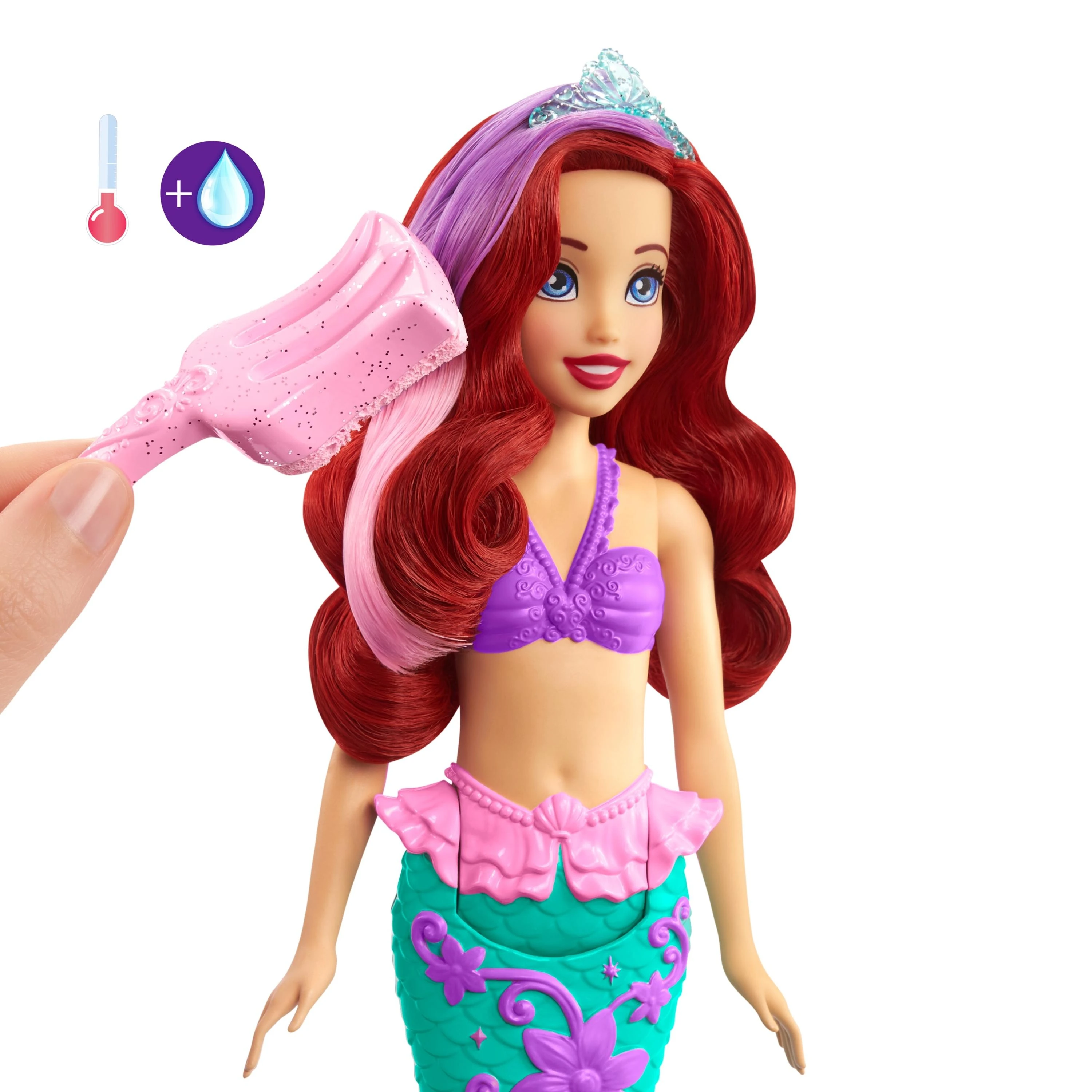 Mattel „DISNEY PRINCESS“ lėlė - Arielė su spalvų keitimo funkcija
